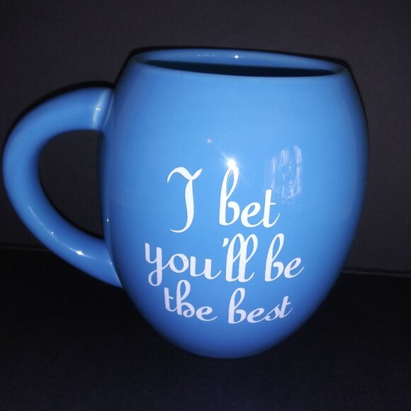 Rudolph the Red Nosed Reindeer Blue Oval Coffee Mug Hot Chocolate Teacup - Picture 3 of 8